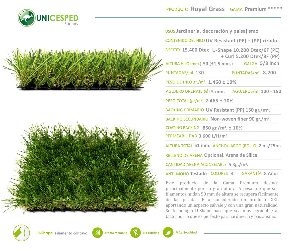 unicesped's tweet photo. Todavía no conocéis nuestro #cespedartificial #RoyalGrass Sus 50 mm proporcionan un aspecto muy natural y salvaje. https://t.co/E7C5V3RDSX