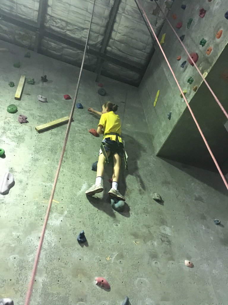 Tara4Fern's tweet photo. Tara Year 6 showing courage, commitment and cooperation at indoor rock climbing #campberra16 https://t.co/C9xvU5F05u