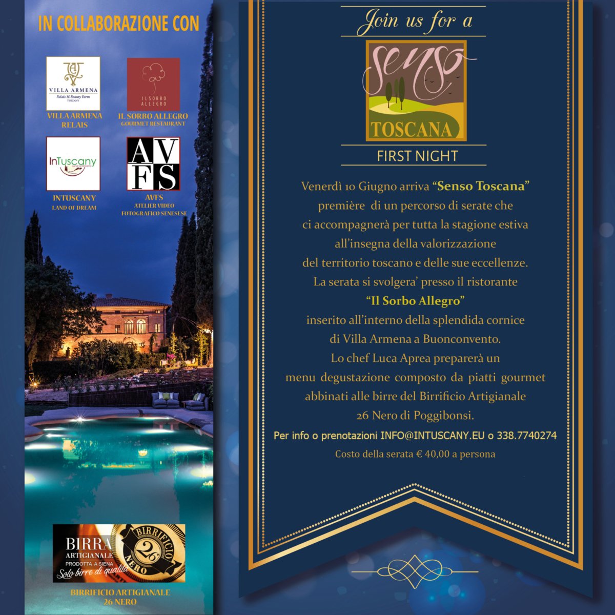InTuscanyLuxury's tweet photo. Venerdi 10 Giugno prima serata di #sensotoscana @VillaArmena @AlessiaBruchi @EnjoySiena @PalazzettoRosso #eventi2016 https://t.co/qJd5jc0dWf