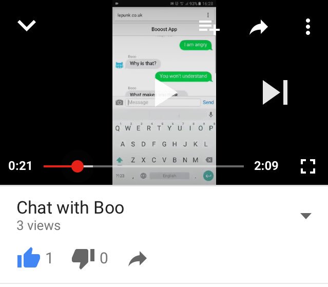 booost_me's tweet image. youtu.be/XIRVbhthJ4c #chatting #Boo #artificialintelligence #startup #booostme #mentalhealth  #video @YouTube
