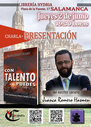 Hoy estará con nosotros el escritor canario Juanca Romero, presentando su libro "Con talento puedes". A las 19:30h.