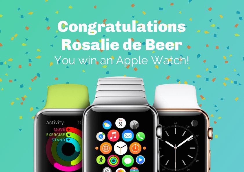 Congratulations <a href="/Rosaliedebeer/">Rosalie de Beer</a>! You win an Apple Watch in response to your crazy performance <a href="/Triple/">triple</a> experience <a href="/TNW/">TNW Top Stories</a>