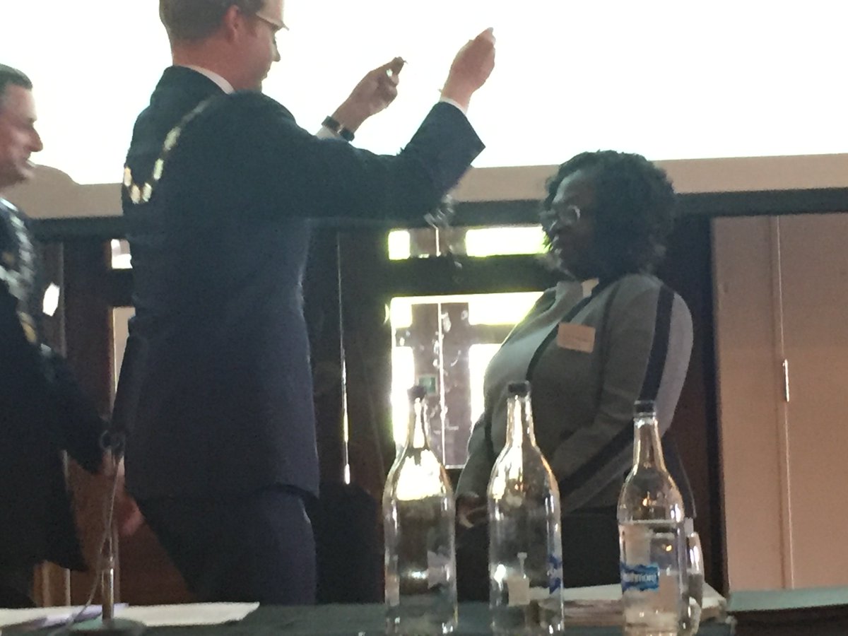 and new Deputy Grand Master Sister Marian Blankson VanDyck installed by Brother Richard Penn