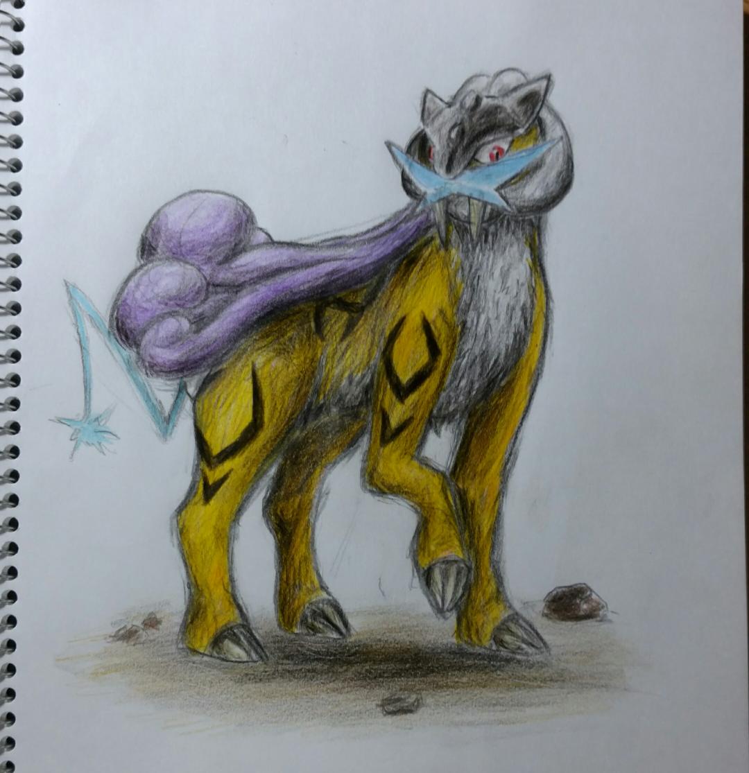 Twitter 上的 たむぁご ノリで友達と先輩で三犬を手分けして描くことになったライコウ 正直 三犬の中で3位だと思ってた しかしだ 色鉛筆で塗り込んでたら なんがなしに上手く描けたのだ ライコウ好き ポケモン ライコウ イラスト T Co 6wllkwzvlg