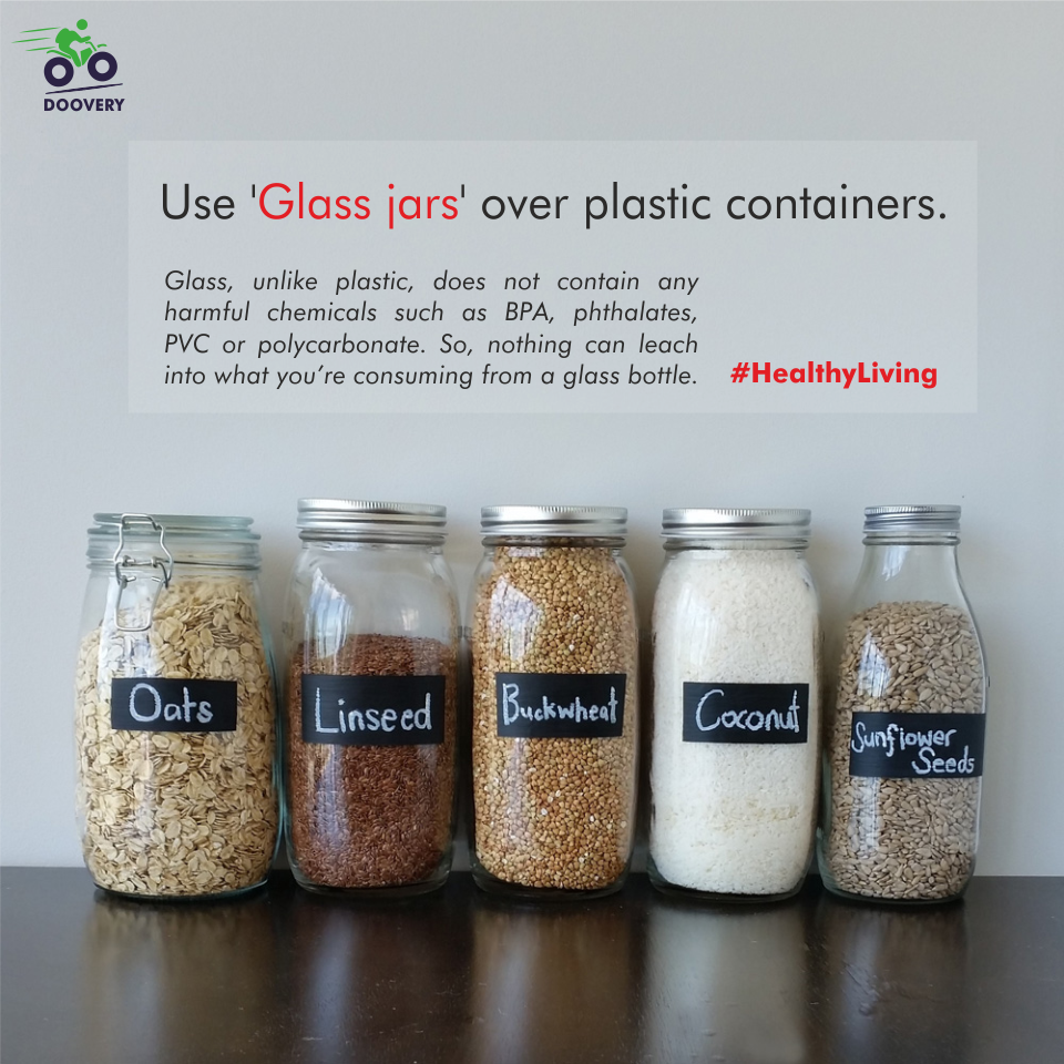 doovery's tweet photo. "Why are glass jars better over the plastic jar for containing food items?" #HealthyLiving #Doovery #Gandhinagar https://t.co/DpaqVatc6B