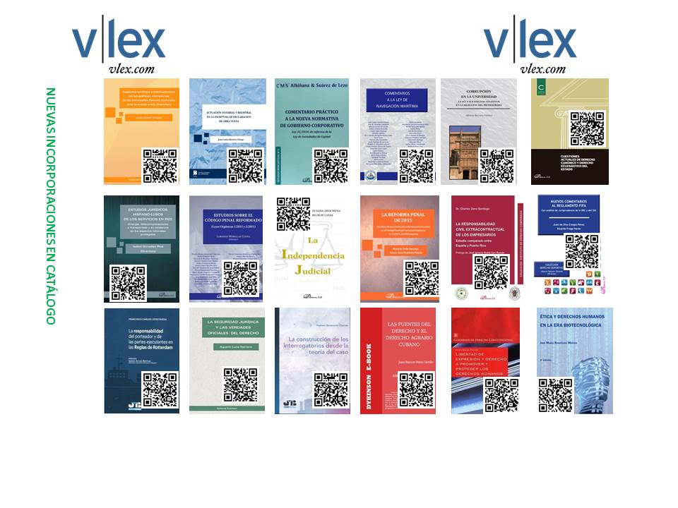 Atención <a href="/DerechoUEX/">DerechoUEX</a>!  Nuevas incorporaciones al catálogo de la colección <a href="/vlex_es/">vlex_es</a> bit.ly/1aQR69V