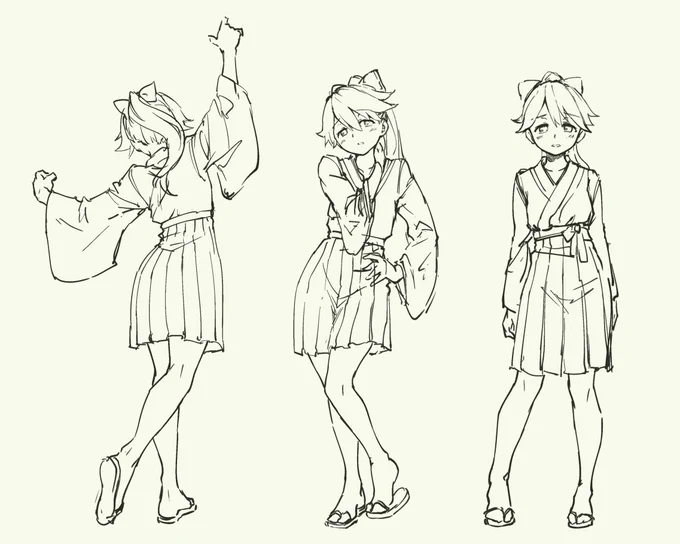 Some pose studies. I've been looking at too much のらくら 