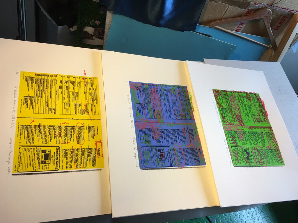 jvoorsanger's tweet photo. 3 new #screenprint editions for @artcarbootfair #TVGuide #1982TV https://t.co/RTXJVw9RkB