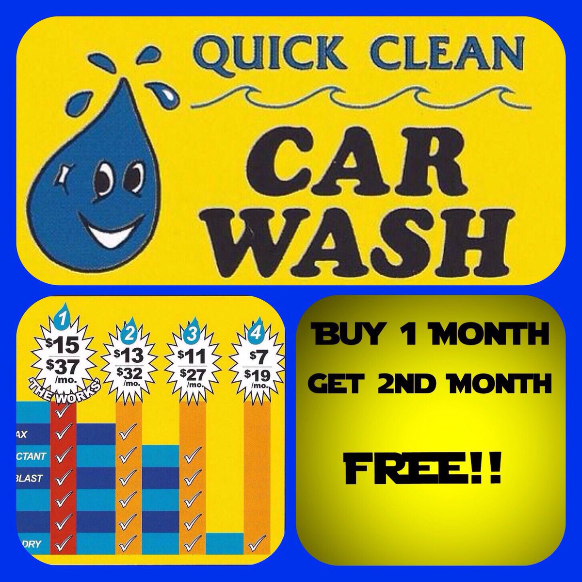 QuickCleanCW's tweet image. From now until June 30 we are offering the 2nd month free when you sign up for our Fast Pass Wash Club. #carwash
