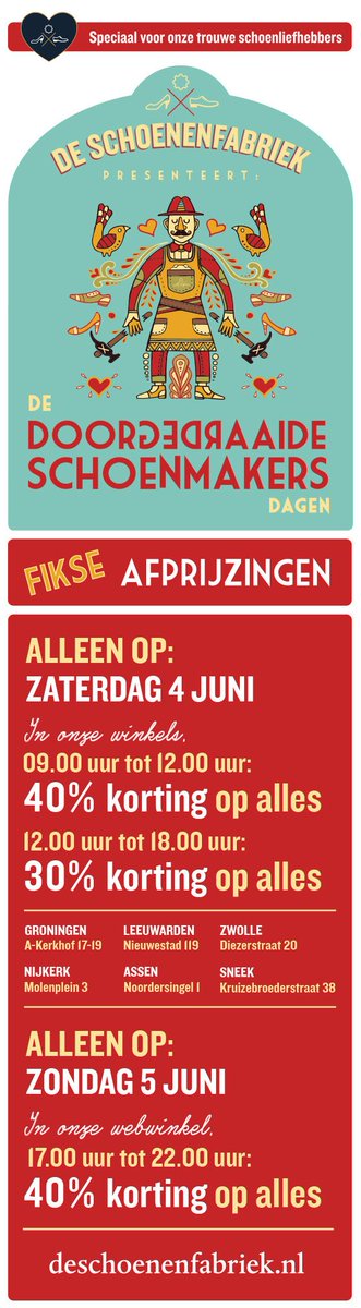Wij zijn helemaal doorgedraaid!!! #zat4juni #40%van9-12uur #30%van12-18uur  Bekijk ze hier> ow.ly/lkC1300Qi3p