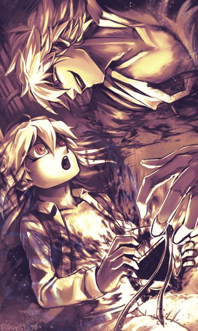 直近のラフが残ってた絵と漫画の。ラフと違うポーズになるのよくあるある
#皆さんラフと完成絵を見せてください 