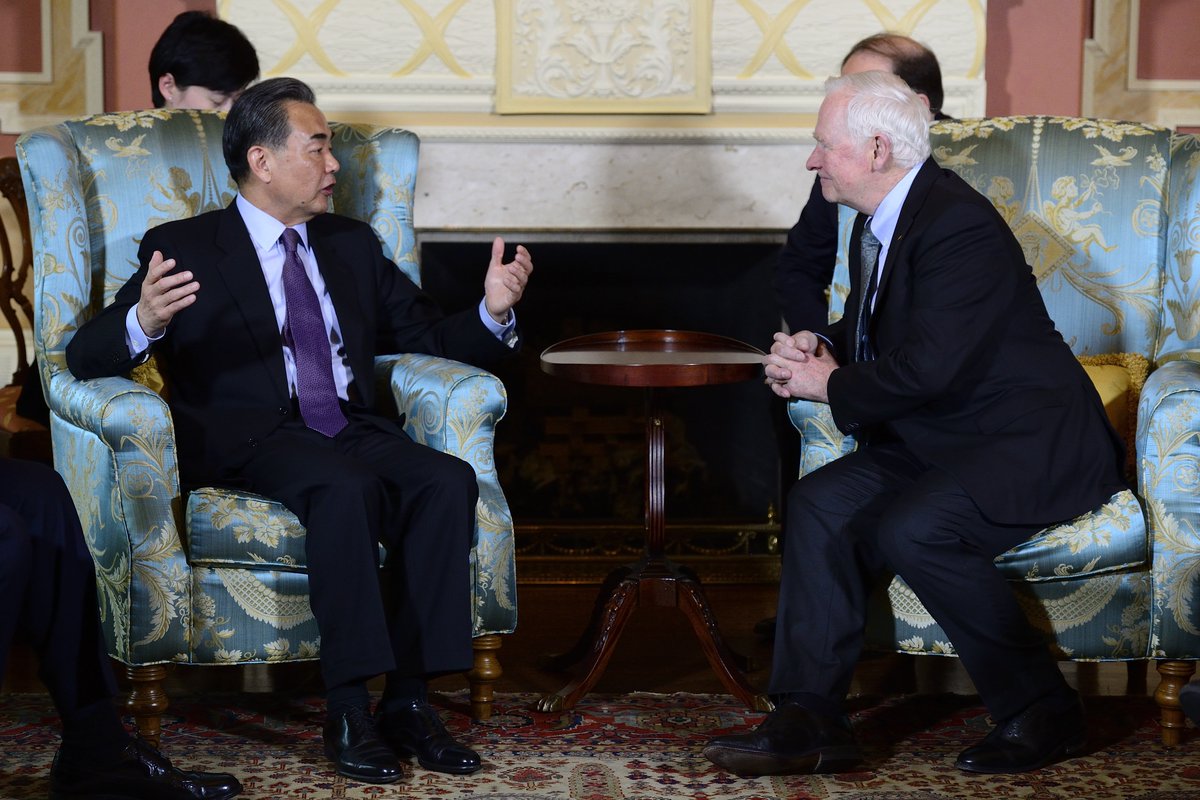 GGCanada's tweet photo. This morning, I welcomed Wang Yi, Minister of Foreign Affairs of #China, for a meeting @RideauHall. https://t.co/SlPqnCQNoZ
