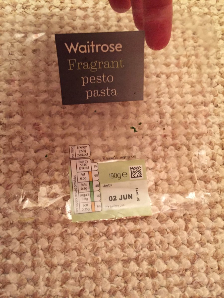 bushyp3's tweet photo. @waitrose I have just brought a fragrant pesto pasta from your heathfield store to find a piece of glass in it?!! https://t.co/74vrSbtx4F