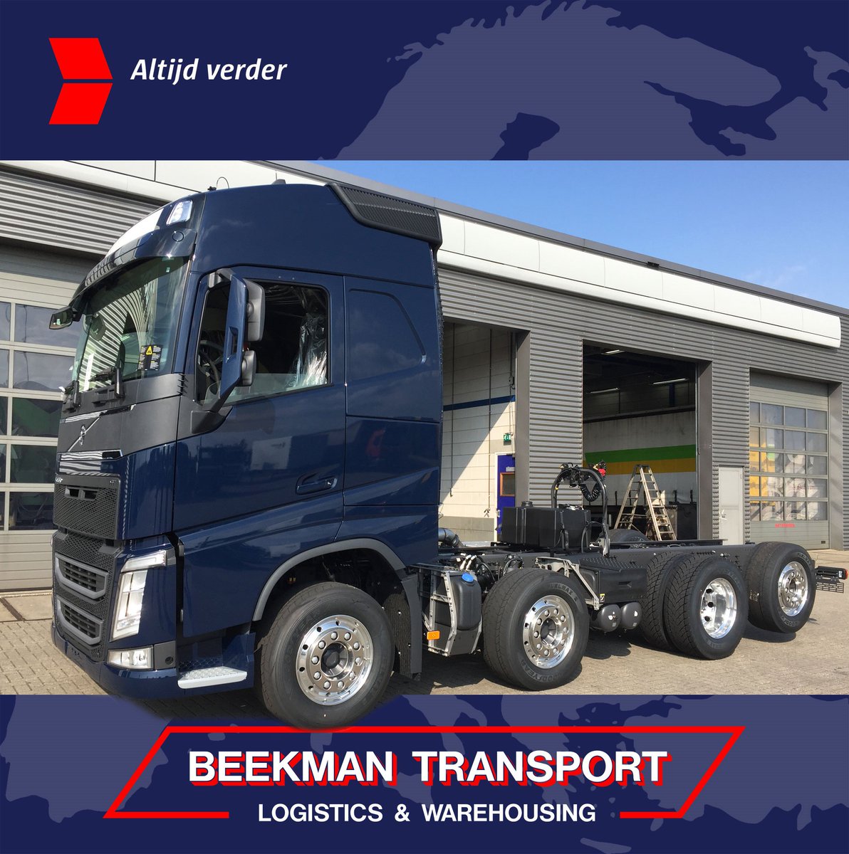Volvo trekker gearriveerd in Apeldoorn
De Volvo heeft 500 PK en er komt een 85ton/ meter kraan op te staan.