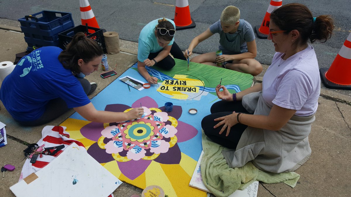 Part of the Drain Smart program, MSM HoneyBelles' storm drain mural reminds us to Bee Smart &amp; care for environment.