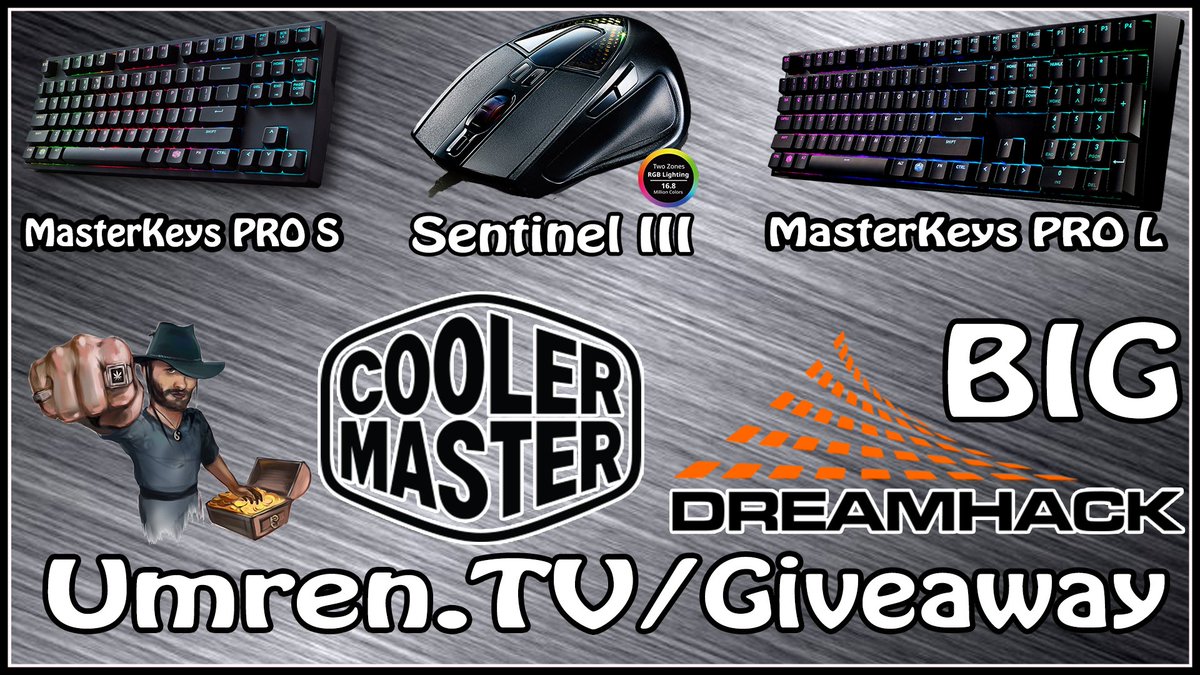 JaneZdravevski's tweet photo. @UmrenTV ft. @Coolermaster Giveaway! Join NOW &amp; Win MasterKeys Pro L, Pro S or Sentinel 3. https://t.co/raFI1gXhyS ! https://t.co/wSbWctMDXw