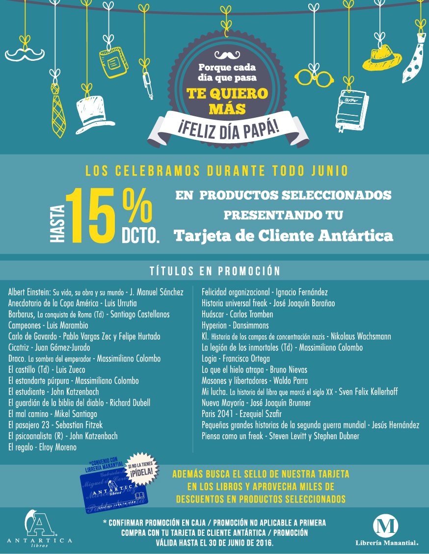 Celebramos a papá. Sellos de su interés. Libros en boga. Adelanta tu regalo con nosotros.