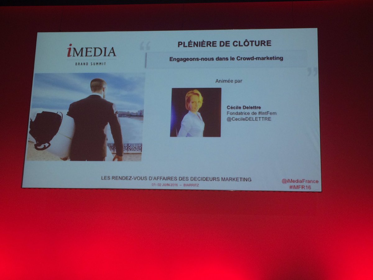 #IMFR16 ds qq mn la #conférence #crowdmarketing avec le témoignage #PVCI #ambassadeurs de marque! <a href="/CecileDELETTRE/">Cécile Delettré</a>