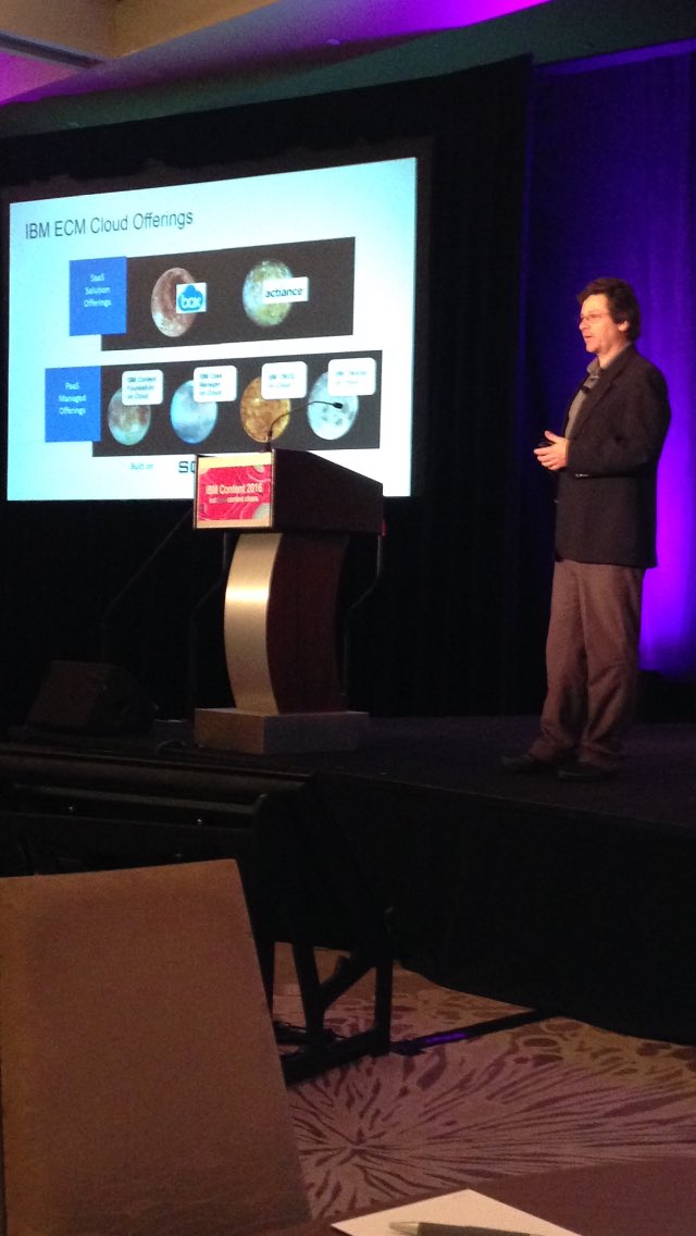 B2BNewsNetwork's tweet image. Mark Martin, senior manager, showing the IBM ECM (enterprise content management) cloud offerings at #ibmcontent