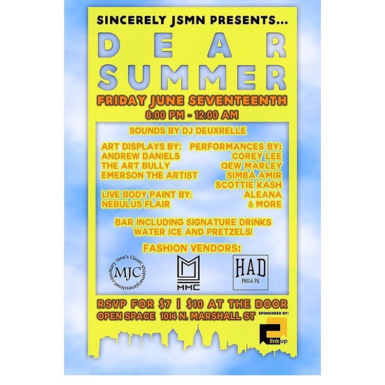 5gaam_'s tweet photo. Dear Summer, Coming your way June 17th 👀 #phillyevent #stayconnected #support #5GAAM #dearsummer https://t.co/CnLFqXCPEc