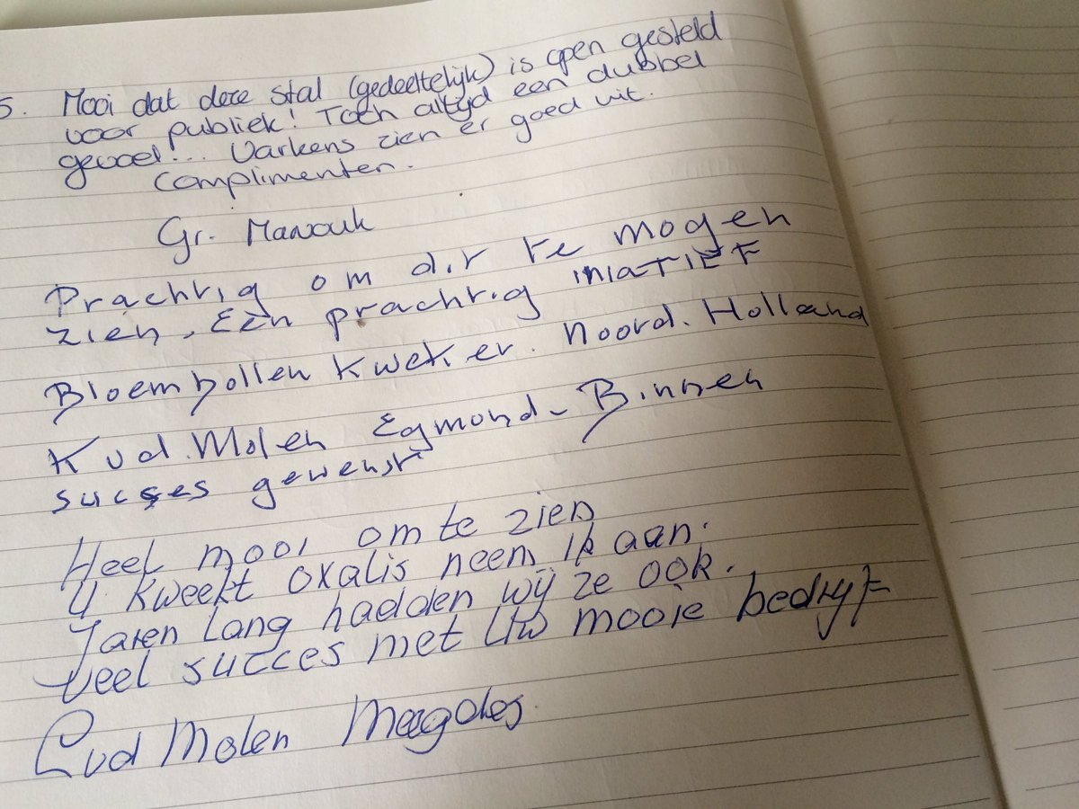 Herenbosweg's tweet photo. Ons #gastenboek... Elke keer weer en verrassing wat erin staat ☺️👍🐷⭐️🌱🍀 #varkenshouderij #agroPR #agrocommunicatie https://t.co/yglSpwLGdf