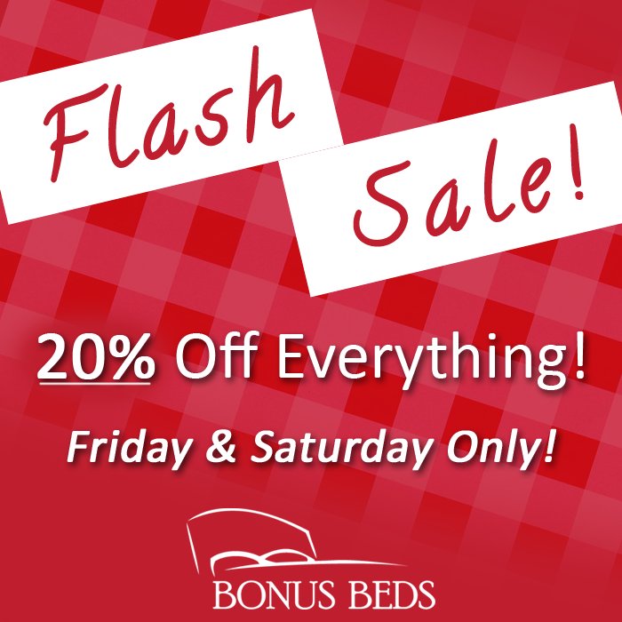 Bonus_Beds's tweet photo. We're having a FLASH SALE!
Starting tomorrow &amp; finishing Saturday, there will be 20% OFF EVERYTHING! #Sligo #Sale https://t.co/ZHklHdYepO