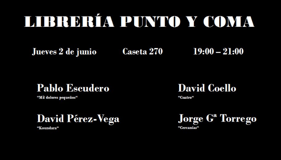 DolceCaliope's tweet photo. Hoy en @puntoycomalibro tendremos a autores de @bailedelsol en la caseta 270.¿Nos concedes este baile literario? https://t.co/Xz3jjP5KrJ