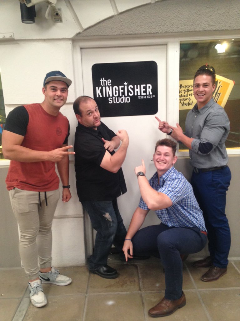 DrMikaelaDeV's tweet photo. PE's best in the @KingfisherFMnmb #KingfisherFM studio @FunnyRoland @TheBoardwalkPE @mrpe_za finalists #MrPE2016 https://t.co/7z7TOoDcG0