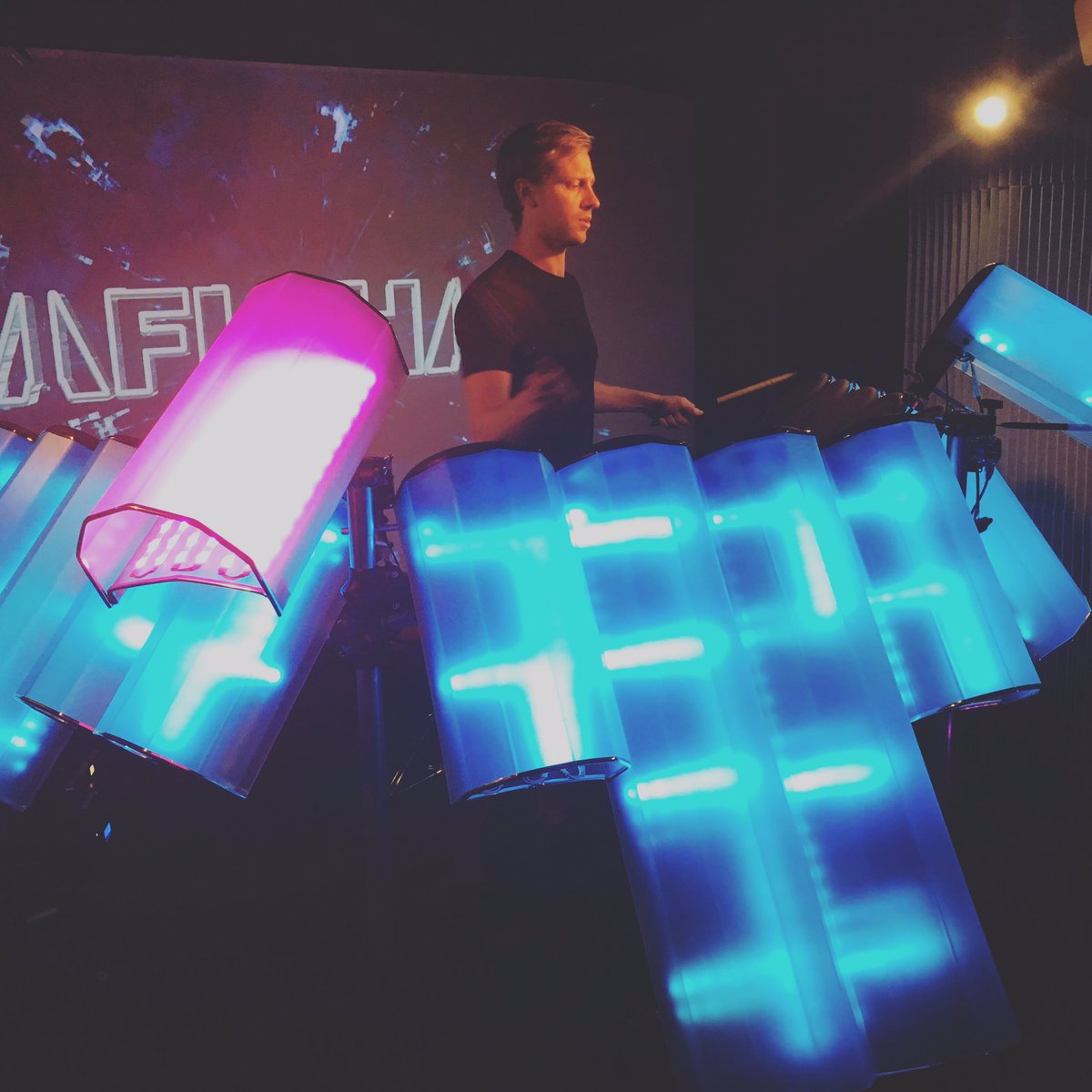 AFISHAL's tweet photo. Trying to cram some studio time in between the gigs. #studio #AFISHAL #LED #visualdjrig #Drums https://t.co/CwDBx9ACYe
