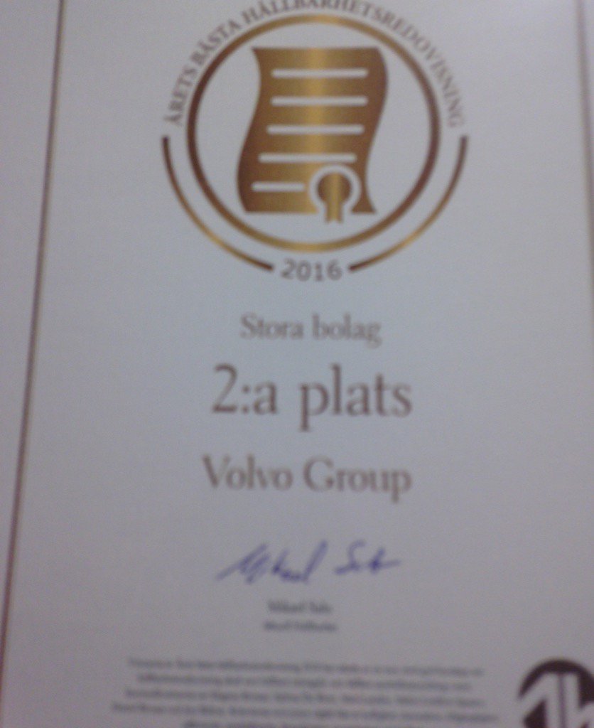 Tack till en hedrande 2:a plats och grattis <a href="/IKEA/">IKEA</a> till årets bästa hållbarhetsredovisning <a href="/VolvoGroup/">Volvo Group</a> #AHredovisning