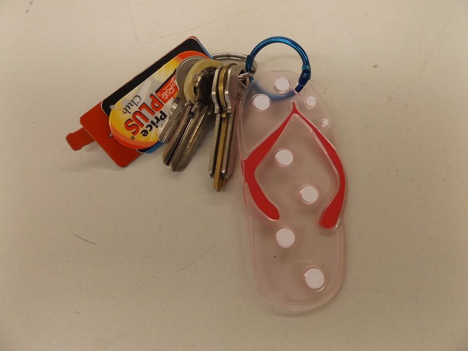 Summer was the theme of June's Chocolate bar, Each bar came w/ a flip flop key ring to get everyone ready for summer