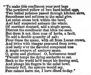 Feast_Podcast's tweet photo. A poem to the humble salad dressing, courtesy of Dr. Chase's 1889 Receipt Book https://t.co/xNraJKDq1m