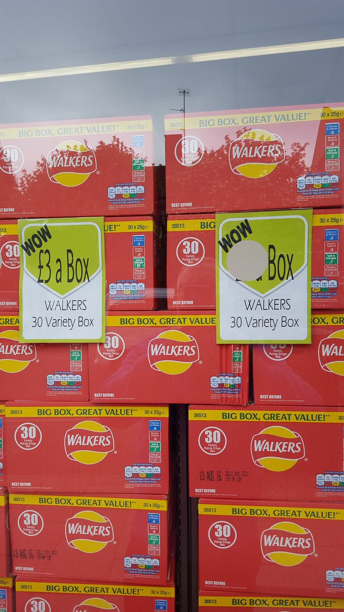 New In 30 box of Walkers Crisps WOW only £3 Hurry these won't hang around. #brighton #students #football @MGcomment