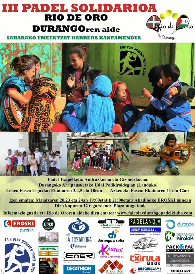 🗓 [2016/06/03-12] RIO DE ORO DURANGOren aldeko #PADEL Txapelketa Solidarioa➡ow.ly/brKm300PN8c <a href="/FairPlayDurango/">FPDPK</a>
