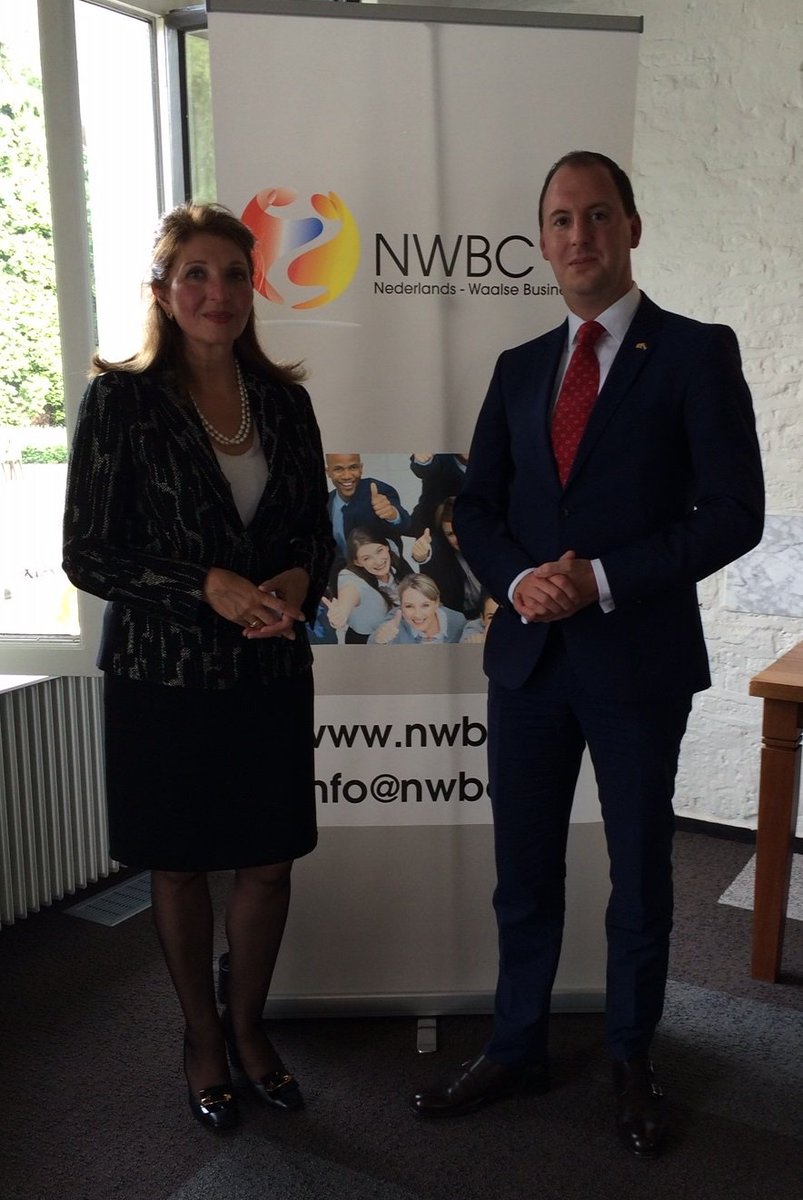 NLinBE's tweet image. Amb. Maryem van den Heuvel @NLinBE sprak op bijeenkomst van NWBC over marktkansen in Nederland en #Wallonie.