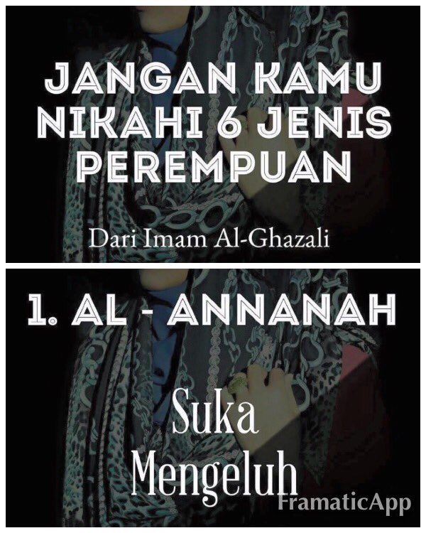 ustazdondaniyal's tweet photo. Jangan kamu nikahi 6 jenis perempuan https://t.co/3zH69oaXFk