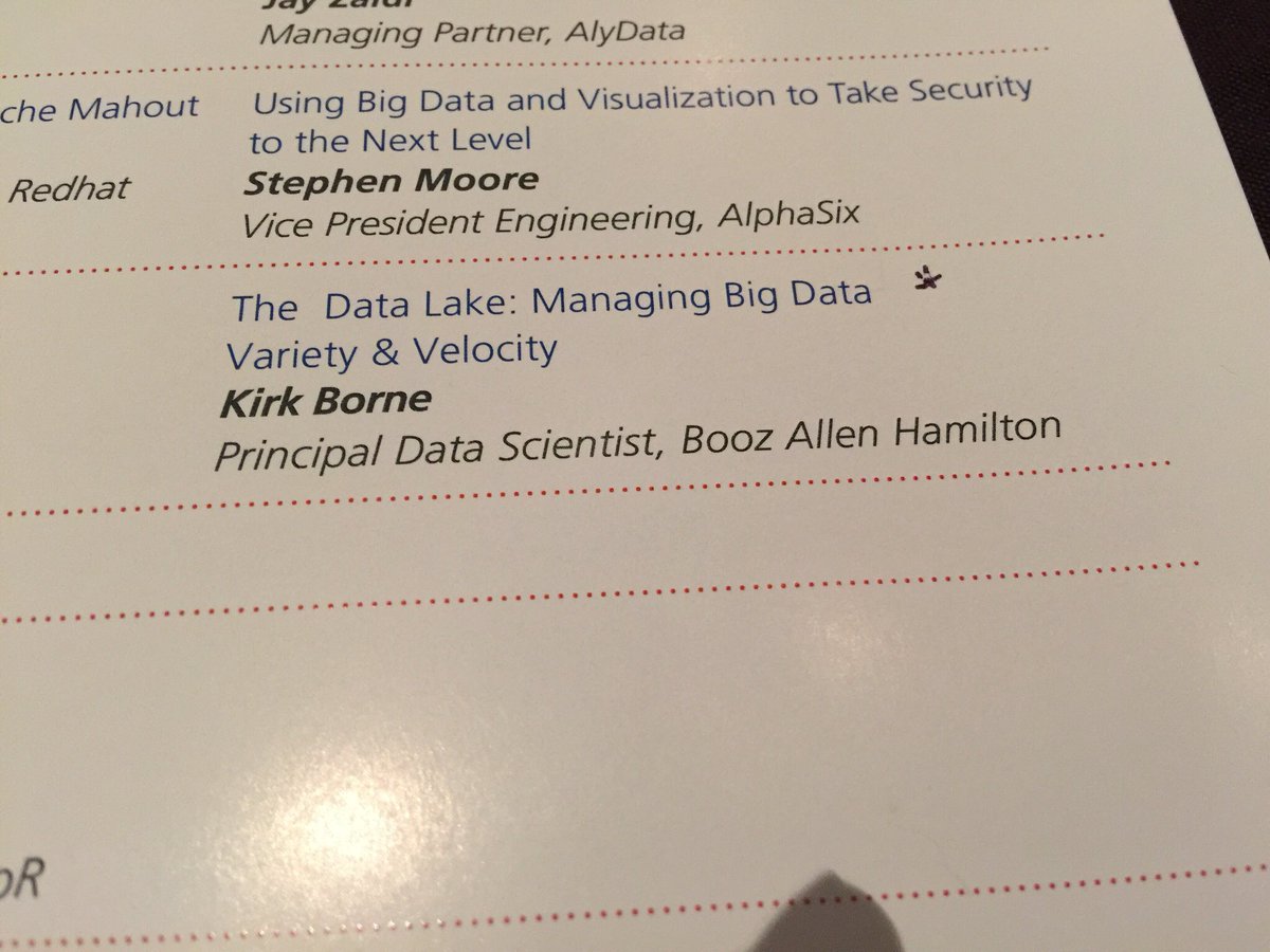 HPE_AI's tweet image. RT @SorishaPragyan @mapr #bigdataeverywhere @KirkDBorne Data Lakes - Variety and Velocity talk  #BDE2016