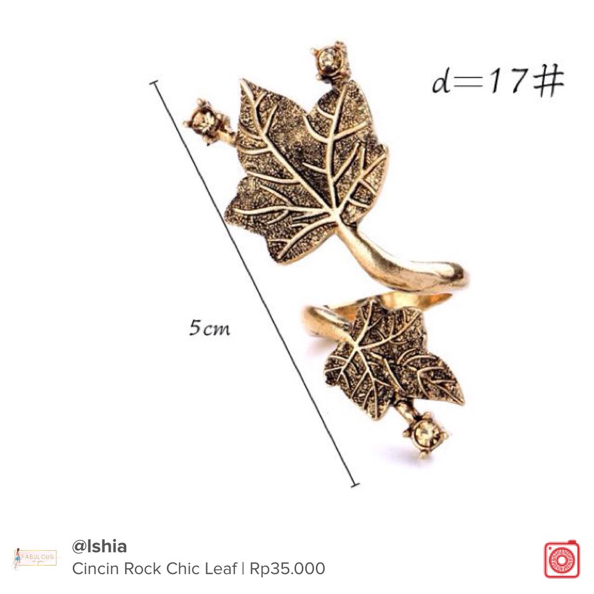 Lshia21's tweet photo. Selling Cincin Rock Chic Leaf Rp35.000 https://t.co/Ha46dbwNTh #carousell @carousell_id https://t.co/53EB7mTlGC
