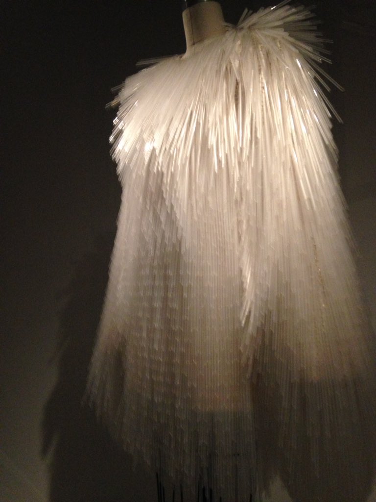 ProfEmert's tweet photo. At the @metmuseum enjoying the #fashion exhibit. Garett Pugh dress hand-embroidered w/ drinking straws. #unexpected https://t.co/KODyuwv8ZW