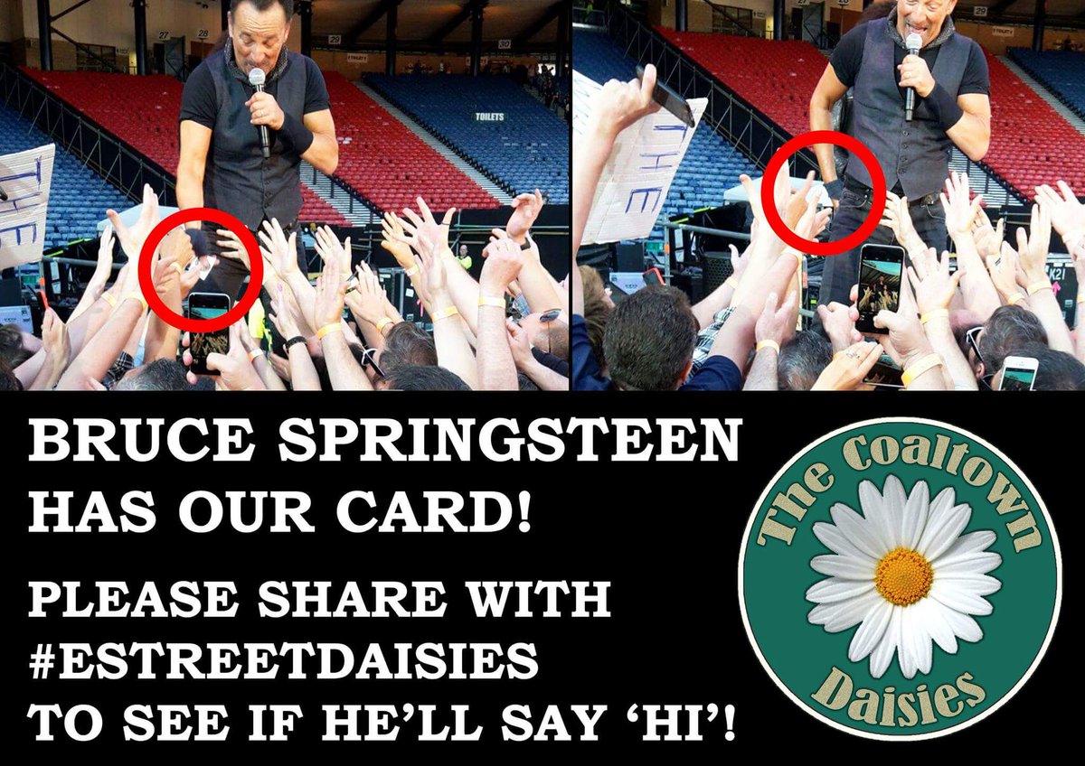 FifeFreePressEd's tweet photo. If #springsteen digs into his pockets he'll fund a business card from Fife's finest @musicTCD #springsteenglasgow https://t.co/QLk2nDXyng