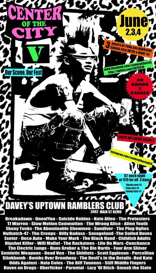 THIS WEEKEND! <a href="/COTC816/">Center of the City</a> SO MANY BANDS, SO LITTLE COST! We play Saturday @ 10-ish! #lfk #kcmo #COTC <a href="/daveys_uptown/">Daveys Uptown</a>