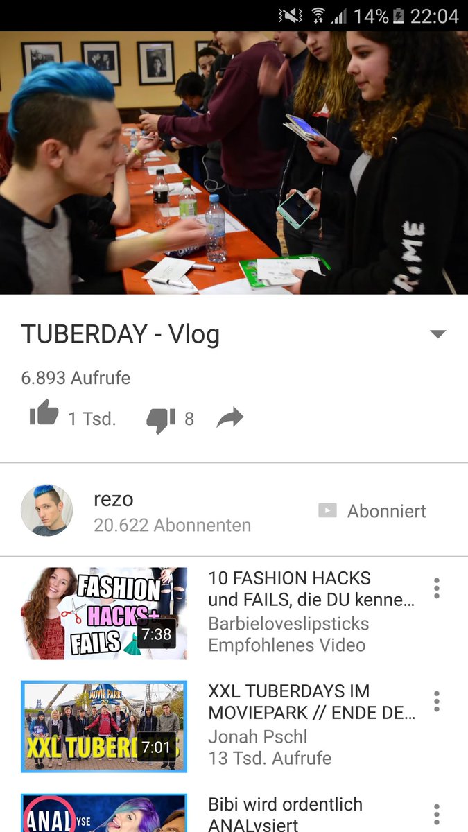 KatiTvTime's tweet photo. Alles Gute zu 100.000 abos @rezomusik  so mega verdient mit deinen kreativen Videos ❤❤ #AlterScreenshot 20.000 https://t.co/XJJ31tACvZ