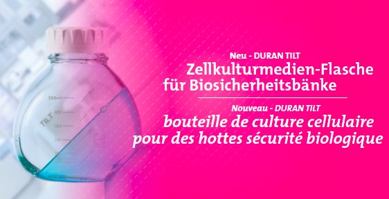 A new angle on media prep.DURAN TILT bottle is available from <a href="/HUBERLAB/">HUBERLAB</a> CH Deals 2 flyer PDF bit.ly/HUBERLAB-2-2016