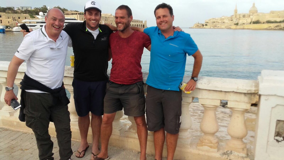 Gran equipo navegando en el Cannonball en Valetta (Malta). Wouter, Steve, <a href="/diegofructuoso/">Diego Fructuoso</a> y yo. Falta <a href="/MiguelGambra/">Miguel Angel Gambra</a>