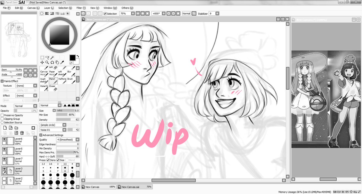WIP of these two qt's!! i'm already shipping them aaa #art #wip #PokemonSunMoon 