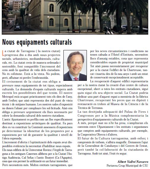 joan_ru_ca's tweet photo. #RememberTGN
A l'any 2.000 es parlava d recuperar la Chartreuse com equipament cultural. La #TarragonaComplexa 😉 https://t.co/WluPeRC0c6
