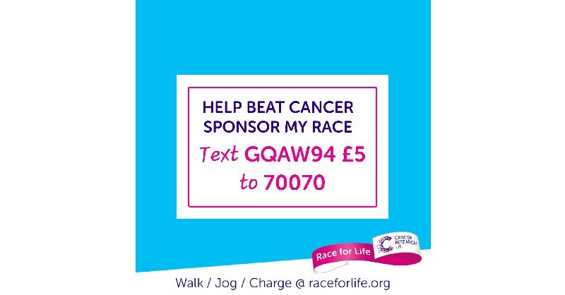 manfa32's tweet image. I'm taking part in Cancer Research UK's Race for Life. Please sponsor me justgiving.com/samanthagambli…