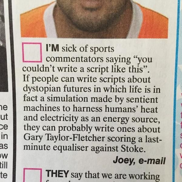 ChrisWheatley's tweet photo. When a commentator says 'you couldn't write a script like this'.. https://t.co/ZCyW6TiPOH