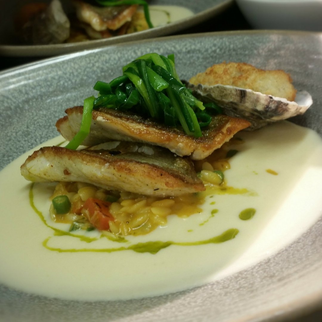 Fish of the Day - John Dory, Leek Spaghetti, Deep Fried Oyster, Crab & Orzo Pasta #locafood #Inishowen