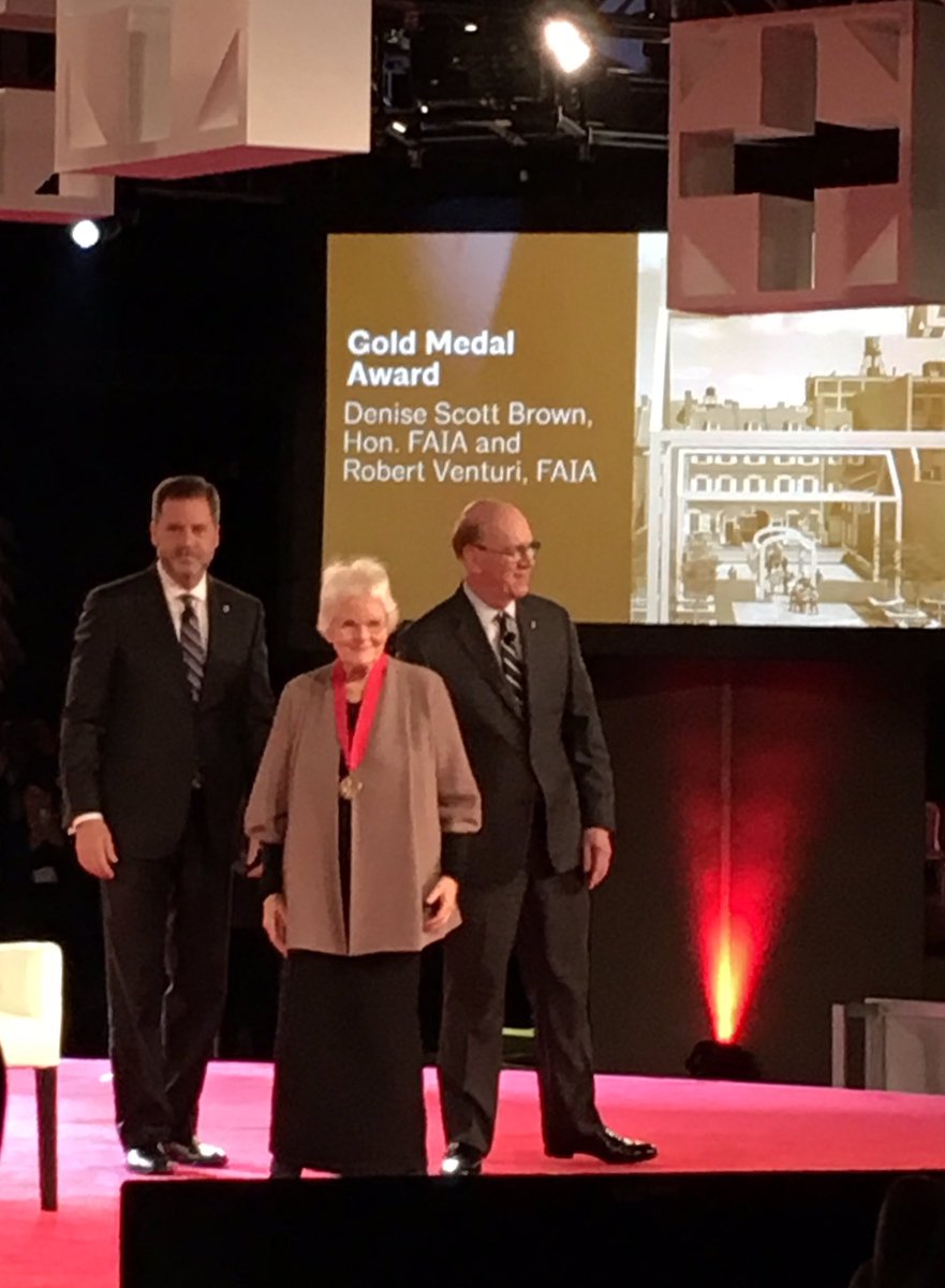 CenterForArch's tweet photo. #AIANY is thrilled for Denise Scott Brown &amp; Robert Venturi, 2016 AIA Gold Medal Award Winners #AIAcon16 https://t.co/8eaVPgissg